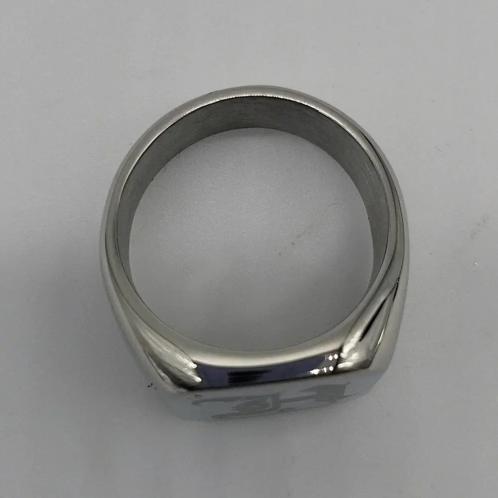 Men’s Stainless Steel Initial H Signet Ring Size 9 Engraved Handmade NWT